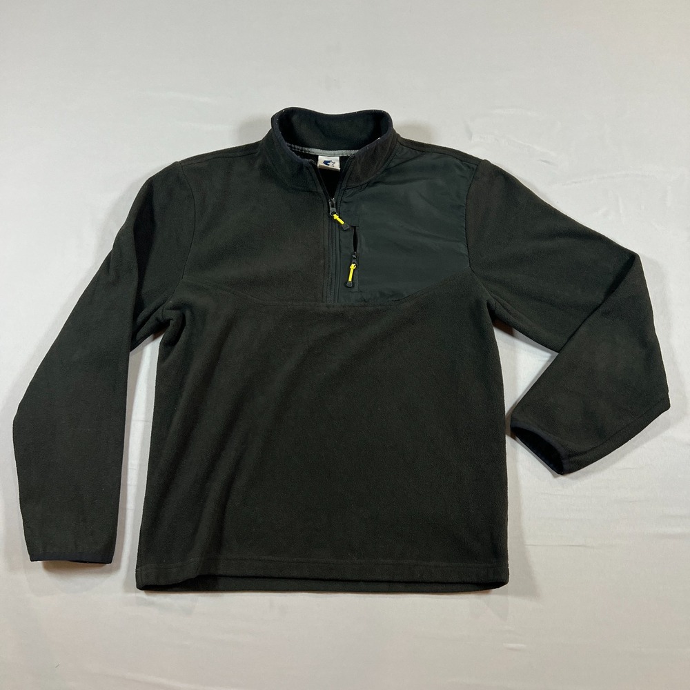 Starter Fleece Jacket Mens Small Rich Black Long Sleeve Quarter Zip Pullover